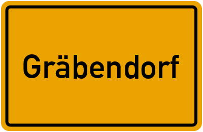 Ortsschild von Gräbendorf in Brandenburg