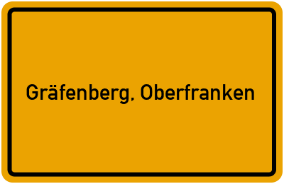 Ortsschild von Stadt Gräfenberg, Oberfranken in Bayern