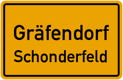 Ortsschild Gräfendorf Schonderfeld