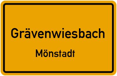 Ortsschild Grävenwiesbach Mönstadt