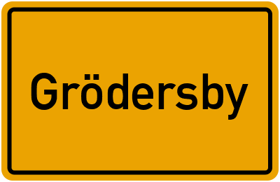Ortsschild von Grödersby in Schleswig-Holstein