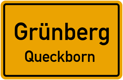 Ortsschild Grünberg Queckborn
