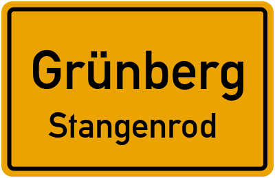 Ortsschild Grünberg Stangenrod