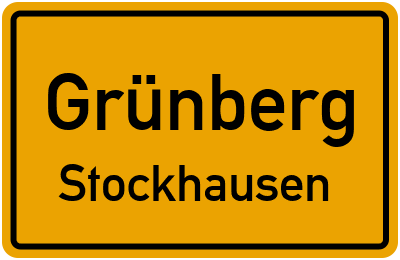 Ortsschild Grünberg Stockhausen