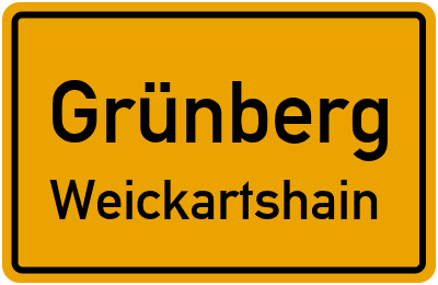 Ortsschild Grünberg Weickartshain