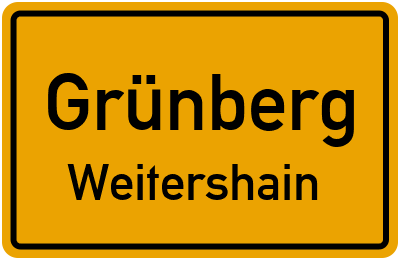 Ortsschild Grünberg Weitershain