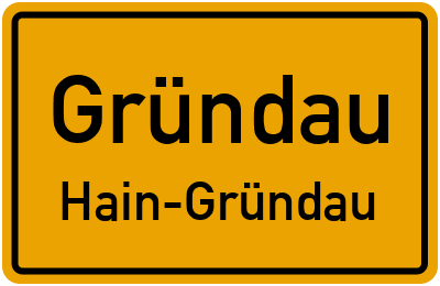 Ortsschild Gründau Hain-Gründau