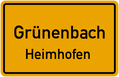 Straßenverzeichnis Grünenbach Heimhofen