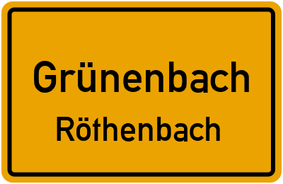 Straßenverzeichnis Grünenbach Röthenbach