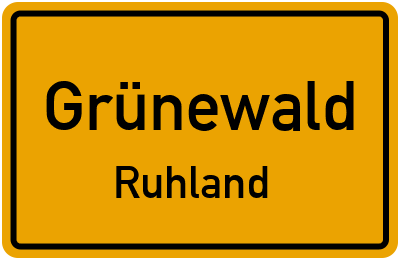 Straßenverzeichnis Grünewald Ruhland