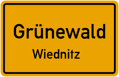 Straßenverzeichnis Grünewald Wiednitz