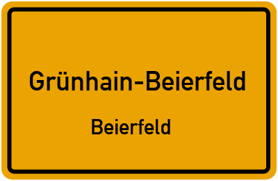 Ortsschild Grünhain-Beierfeld Beierfeld