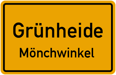 Straßenverzeichnis Grünheide Mönchwinkel