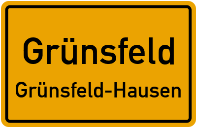 Ortsschild Grünsfeld Grünsfeld-Hausen