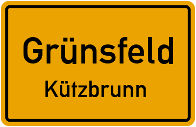 Ortsschild Grünsfeld Kützbrunn