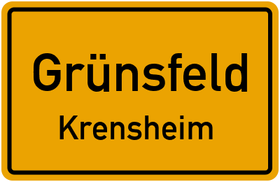 Ortsschild Grünsfeld Krensheim
