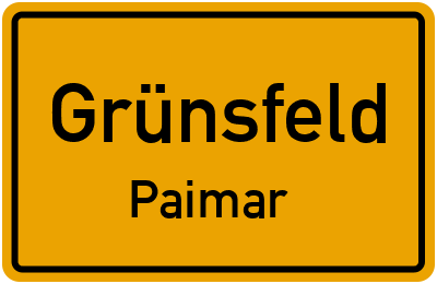 Ortsschild Grünsfeld Paimar