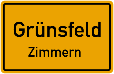 Ortsschild Grünsfeld Zimmern