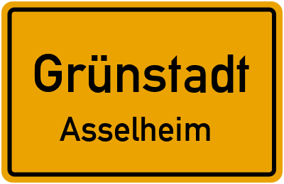 Ortsschild Grünstadt Asselheim