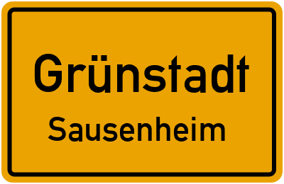 Ortsschild Grünstadt Sausenheim