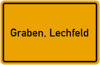 Ortsschild von Gemeinde Graben, Lechfeld in Bayern