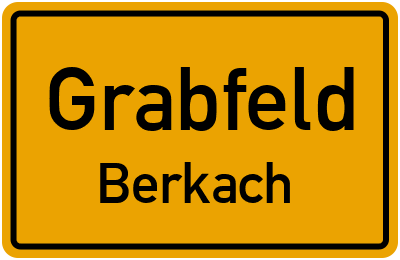 Ortsschild Grabfeld Berkach
