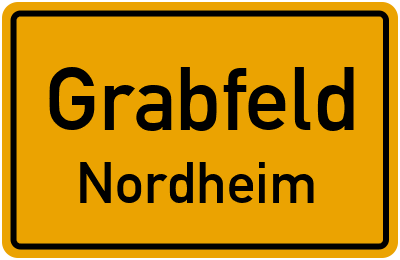Ortsschild Grabfeld Nordheim