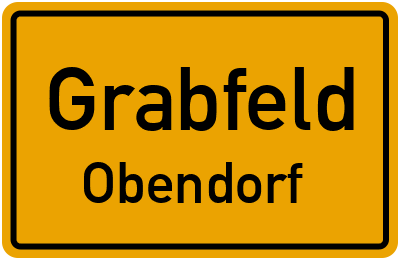 Ortsschild Grabfeld Obendorf
