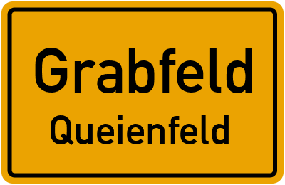 Ortsschild Grabfeld Queienfeld
