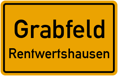 Ortsschild Grabfeld Rentwertshausen