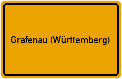 Ortsschild von Gemeinde Grafenau (Württemberg) in Baden-Württemberg
