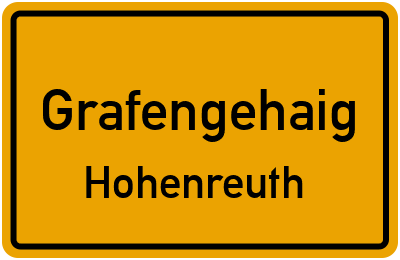 Straßenverzeichnis Grafengehaig Hohenreuth