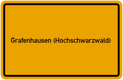 Ortsschild von Gemeinde Grafenhausen (Hochschwarzwald) in Baden-Württemberg