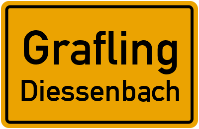 Ortsschild Grafling Diessenbach