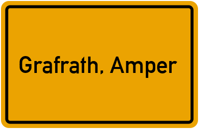 Ortsschild von Gemeinde Grafrath, Amper in Bayern