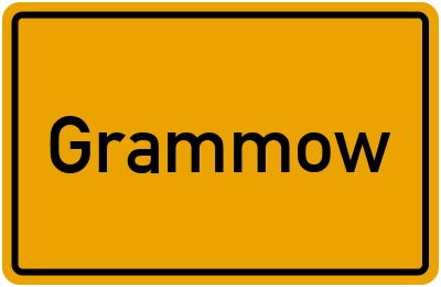 Ortsschild von Grammow in Mecklenburg-Vorpommern