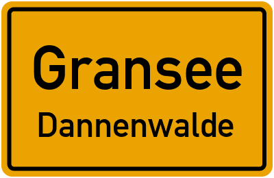 Straßenverzeichnis Gransee Dannenwalde