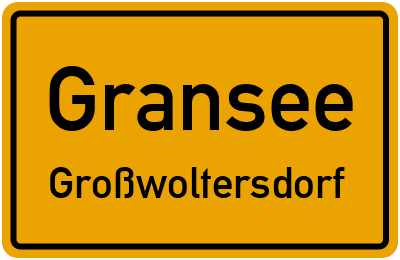 Straßenverzeichnis Gransee Großwoltersdorf