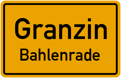 Straßenverzeichnis Granzin Bahlenrade