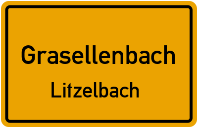 Ortsschild Grasellenbach Litzelbach