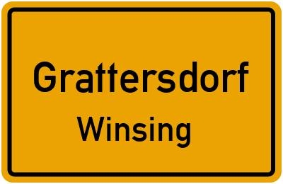 Ortsschild Grattersdorf Winsing