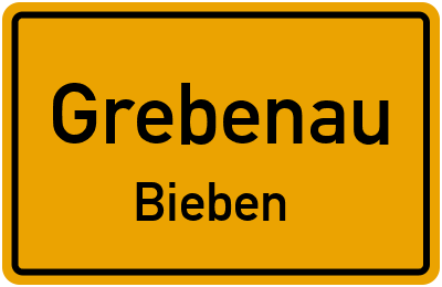 Ortsschild Grebenau Bieben