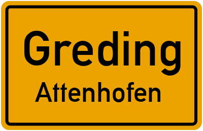 Ortsschild Greding Attenhofen