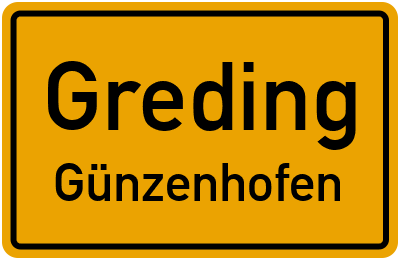 Straßenverzeichnis Greding Günzenhofen