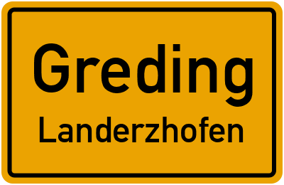 Ortsschild Greding Landerzhofen
