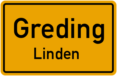 Ortsschild Greding Linden