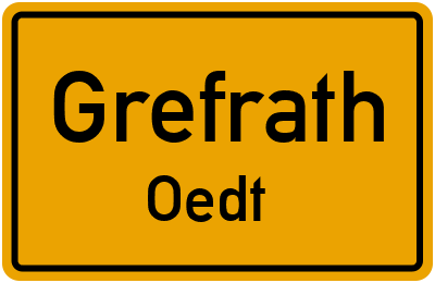 Ortsschild Grefrath Oedt
