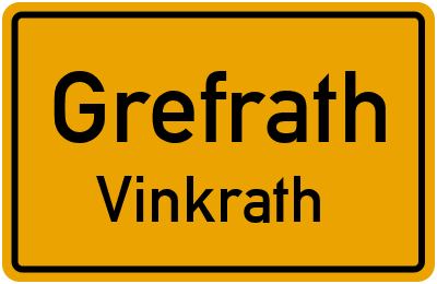Ortsschild Grefrath Vinkrath