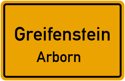 Ortsschild Greifenstein Arborn