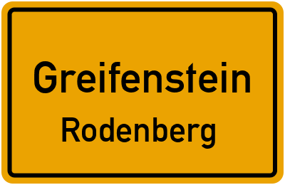 Ortsschild Greifenstein Rodenberg